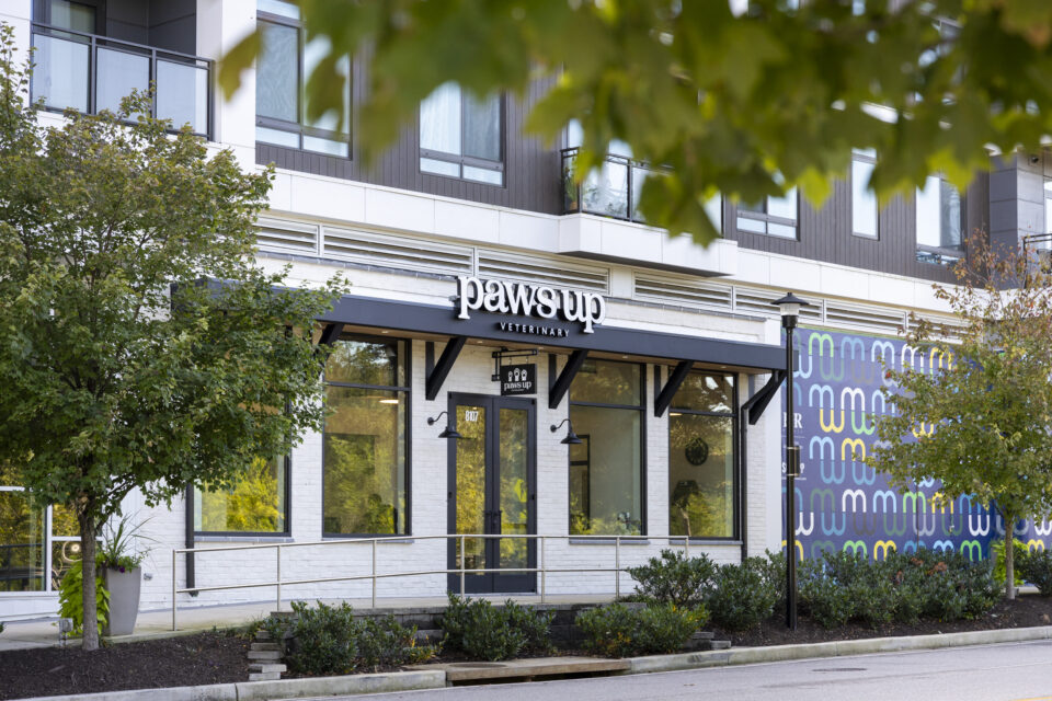 Paws Up Veterinary exterior at Merriweather District.