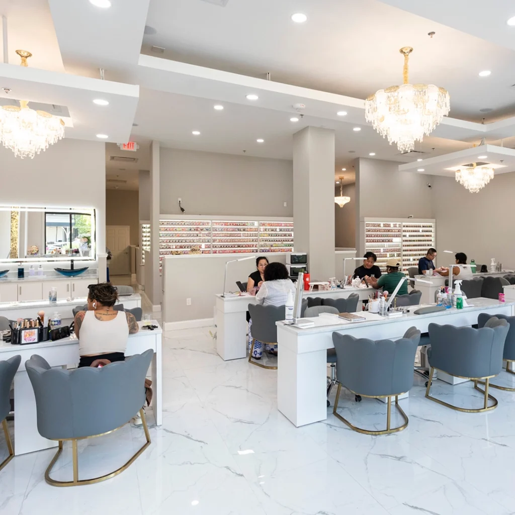 Interior of Allure Nail Spa at Merriweather District.
