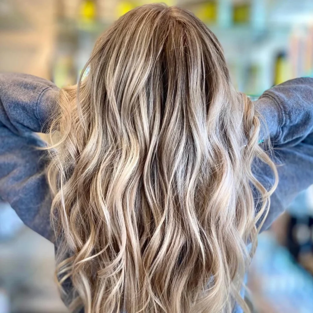 Back of a woman's head after a haircut at Bubbles Salon.