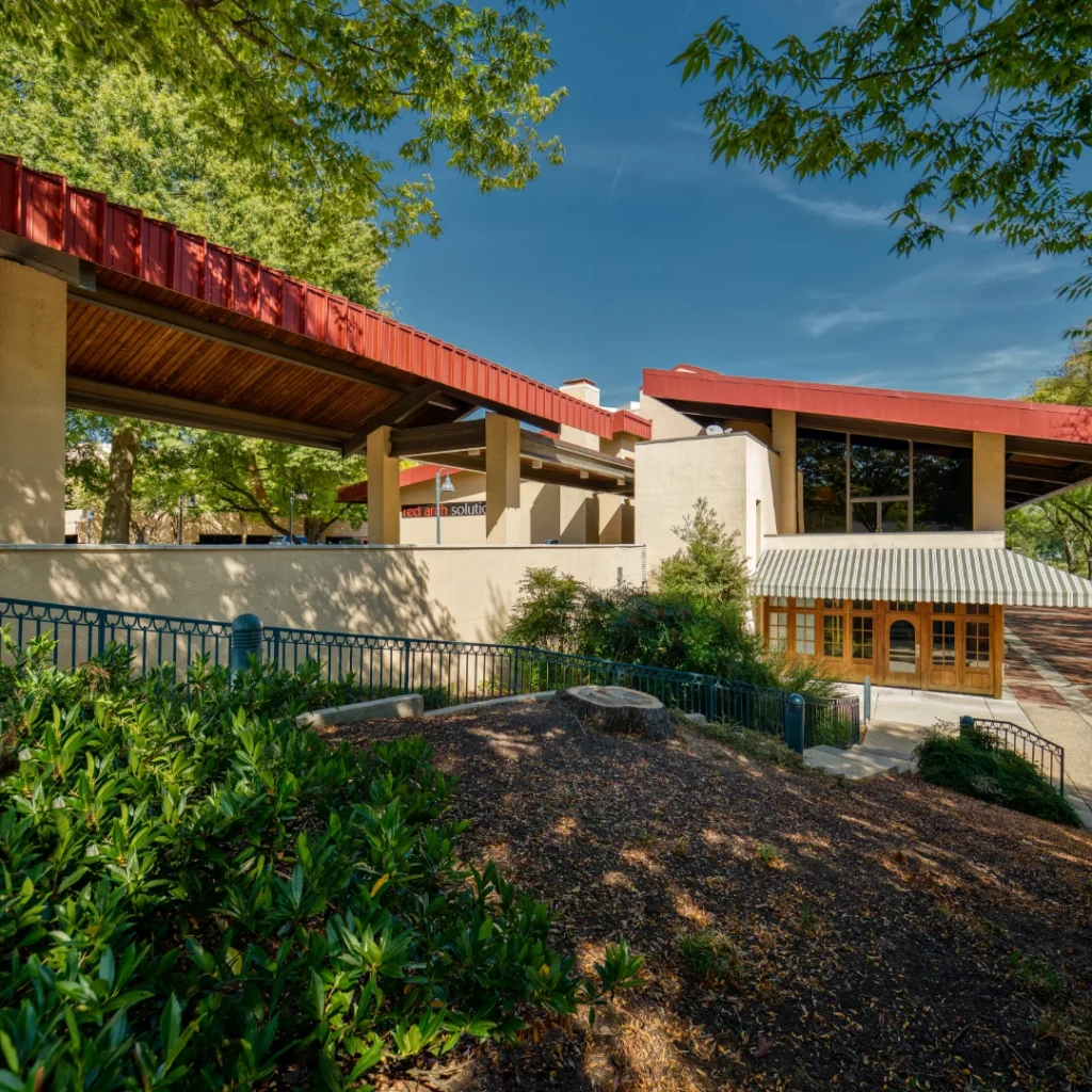 Exhibit building at Merriweather District.