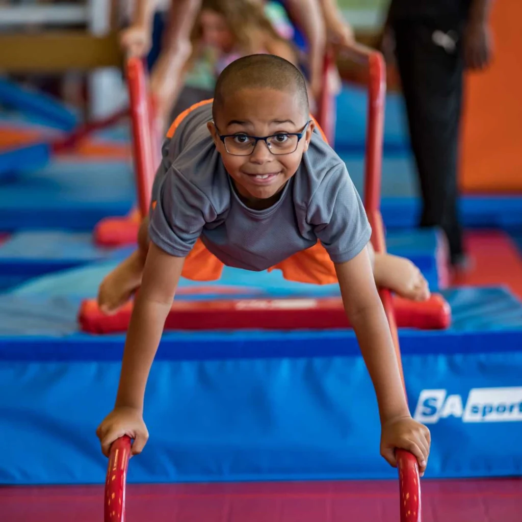 Child plays at The Little Gym.