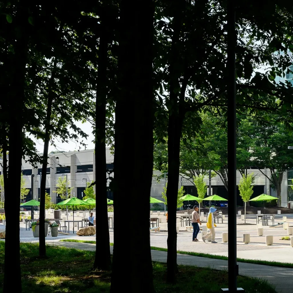 People stray at Merriweather Plaza in Merriweather District, Columbia, Maryland.