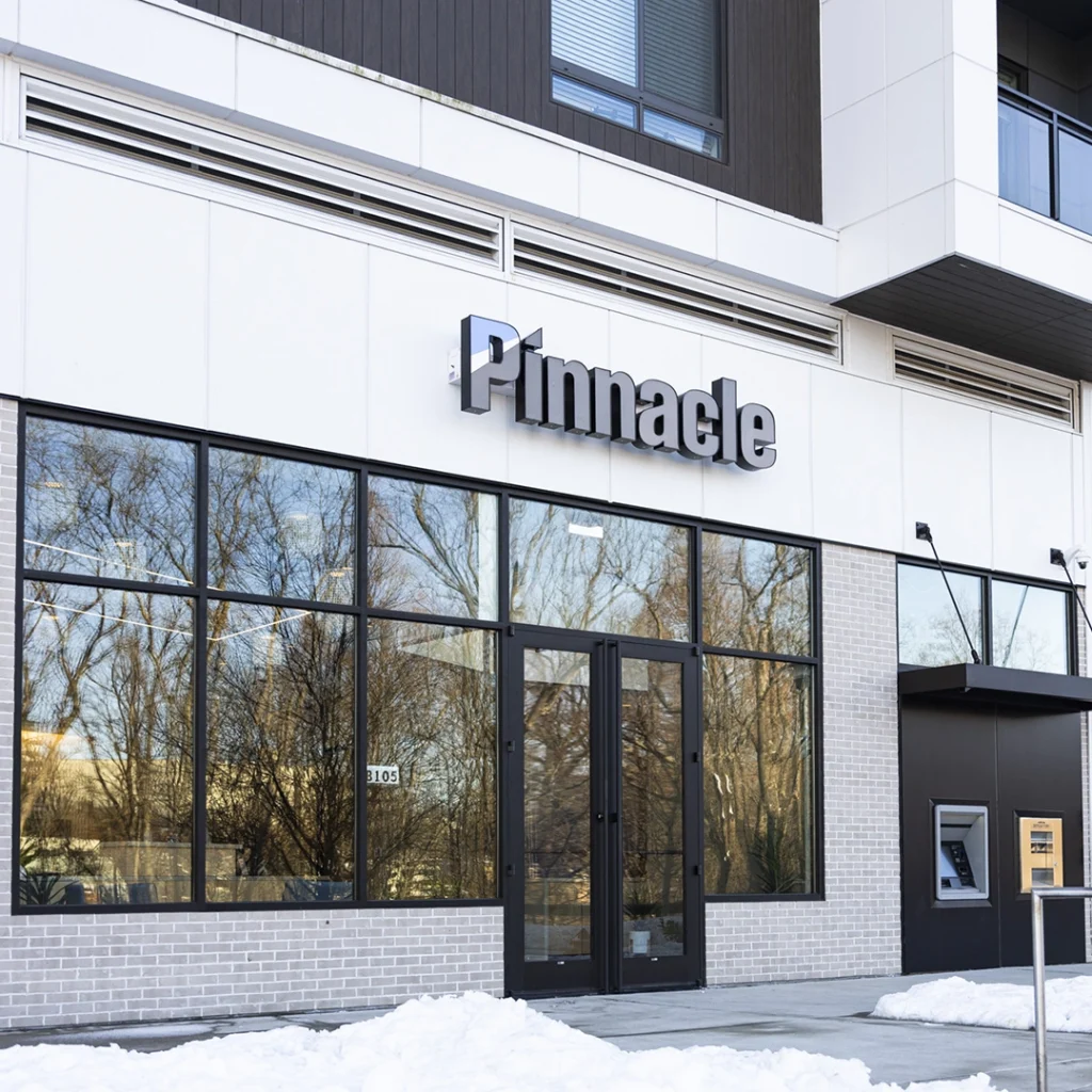 Exterior of Pinnacle Financial Partners at Merriweather District.