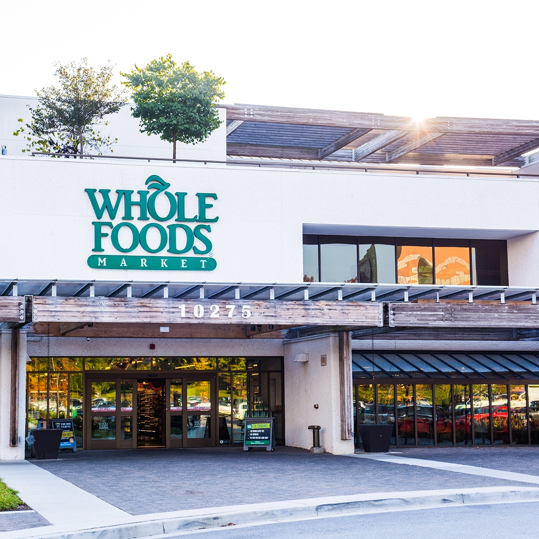 The front of Whole Foods Market at Merriweather District.